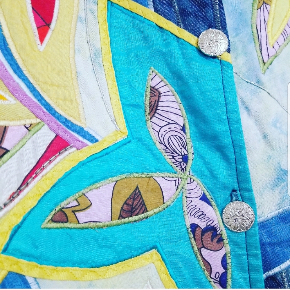 1990s Drapers & Damon's Patchwork Embroidered Coat - image 4